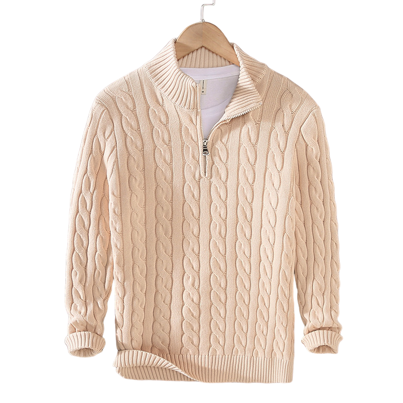 Men's Knit-Style Zipper Sweater