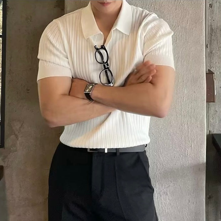 Casual V-Neck Polo Shirt