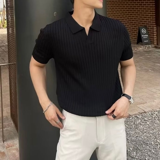 Casual V-Neck Polo Shirt