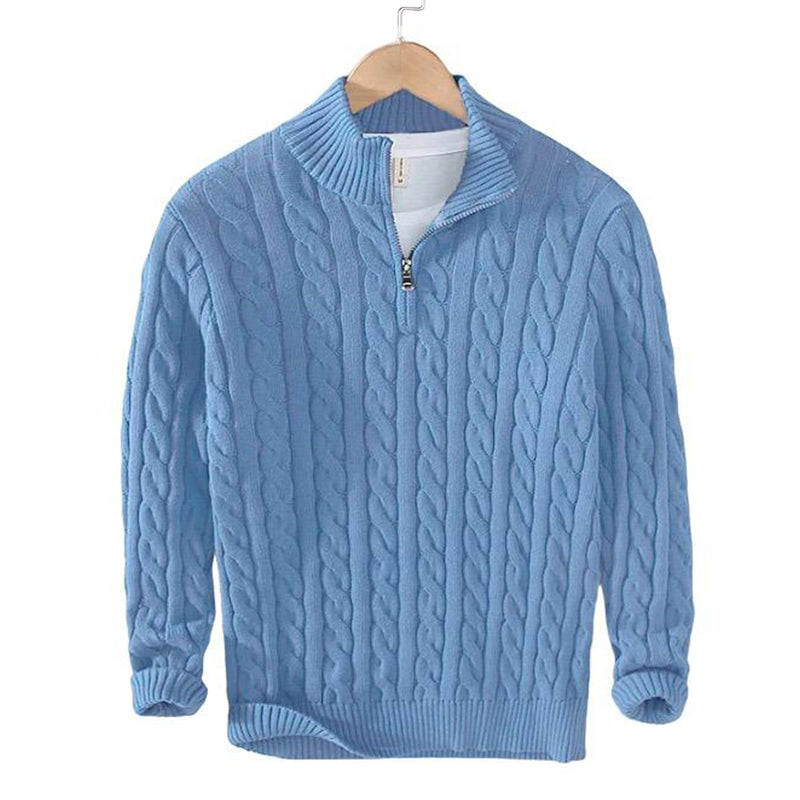 Men's Knit-Style Zipper Sweater