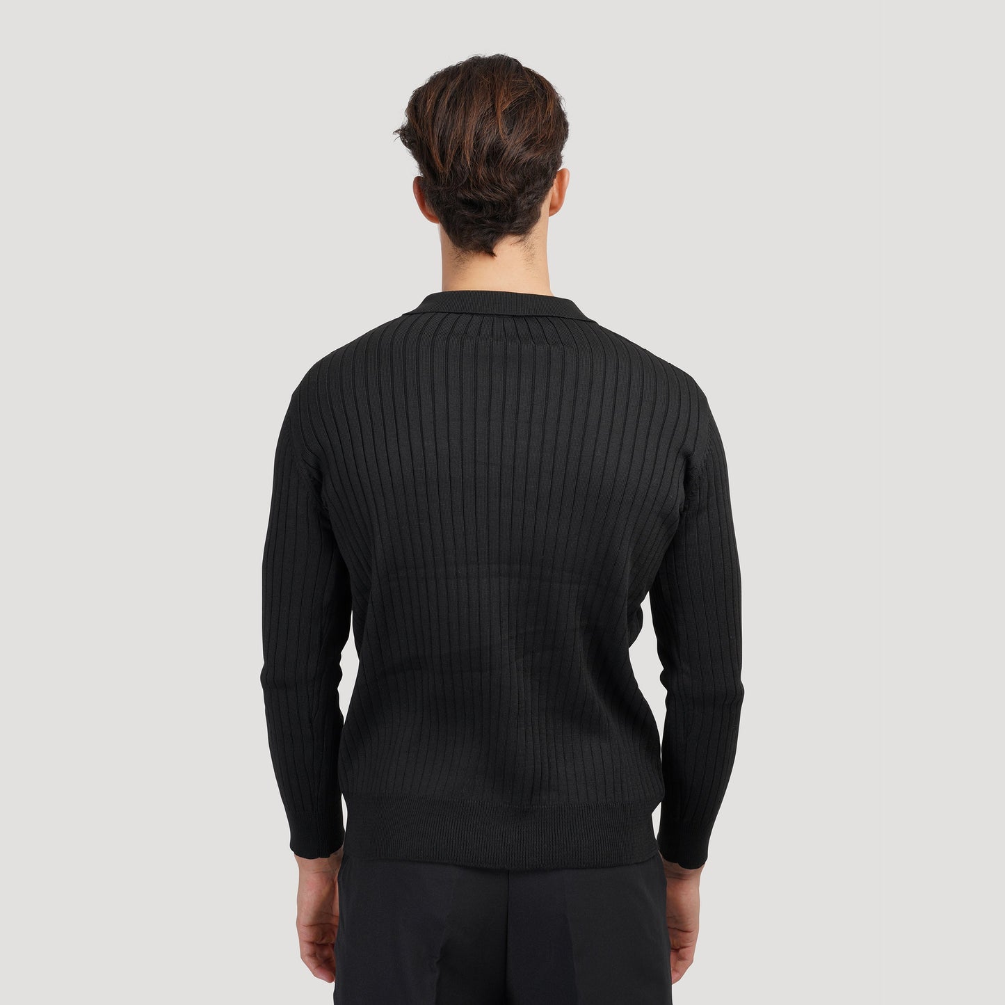 Long-Sleeve V-Neck Polo Shirt