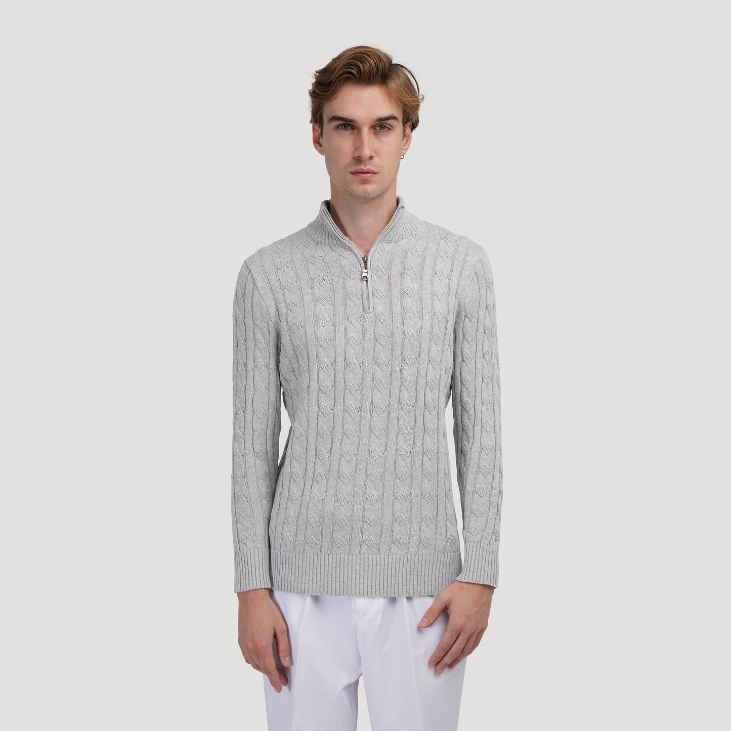 Men's Knit-Style Zipper Sweater