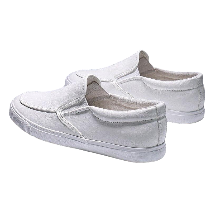 Slip-On Men's Casual Smooth Leather Sneakers