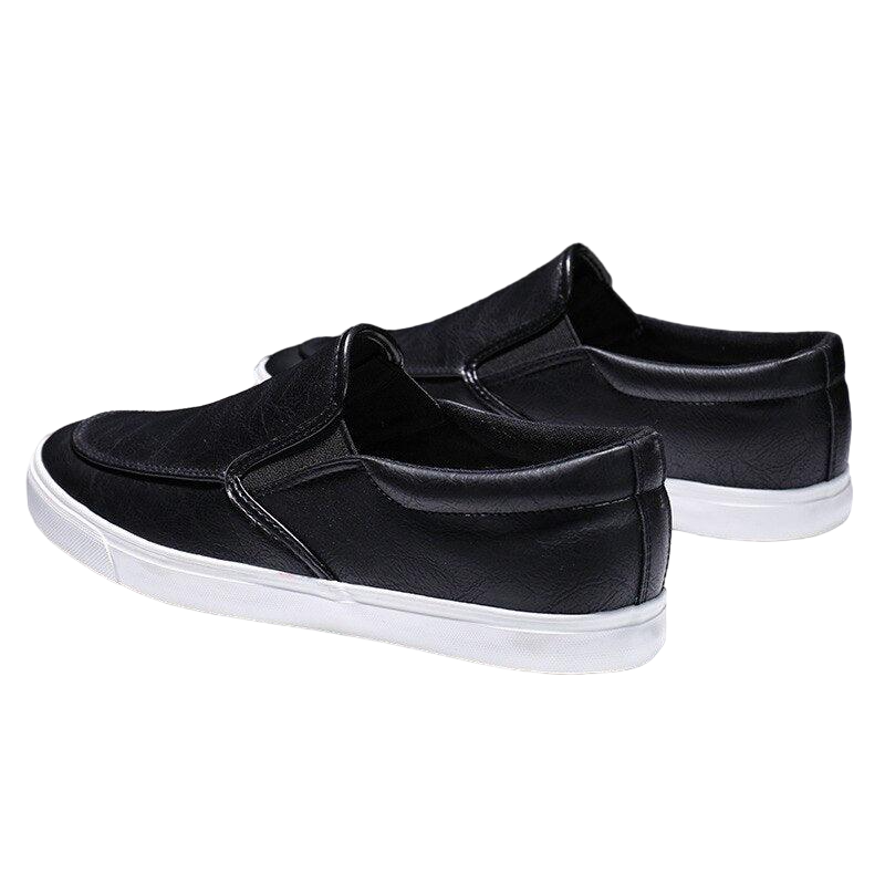 Slip-On Men's Casual Smooth Leather Sneakers
