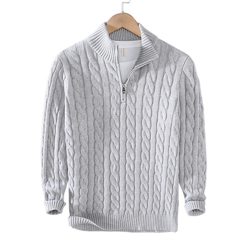 Men's Knit-Style Zipper Sweater
