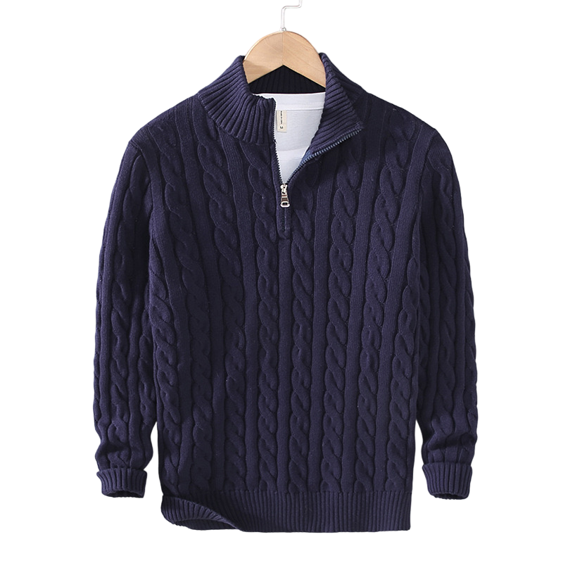 Men's Knit-Style Zipper Sweater