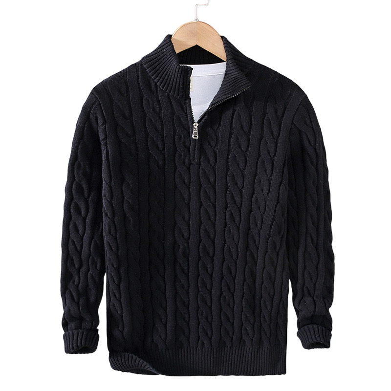 Men's Knit-Style Zipper Sweater