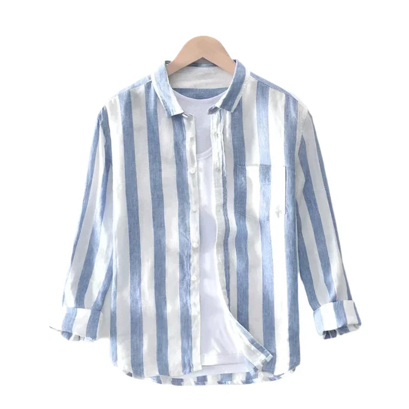 Copenhagen Casual Striped Shirt with Pockets and Buttons