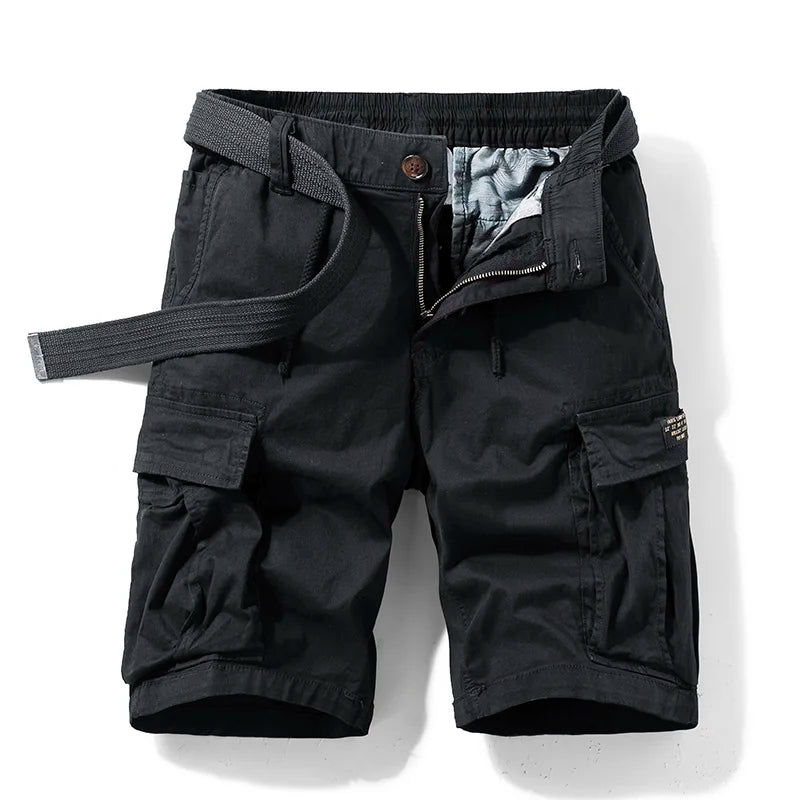 Elastic Waist Shorts with Belt John Capri
