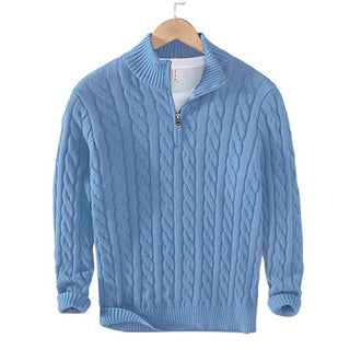 Men's Knit-Style Zipper Sweater