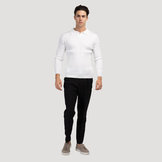 Long-Sleeve V-Neck Polo Shirt