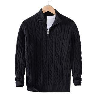 Men's Knit-Style Zipper Sweater
