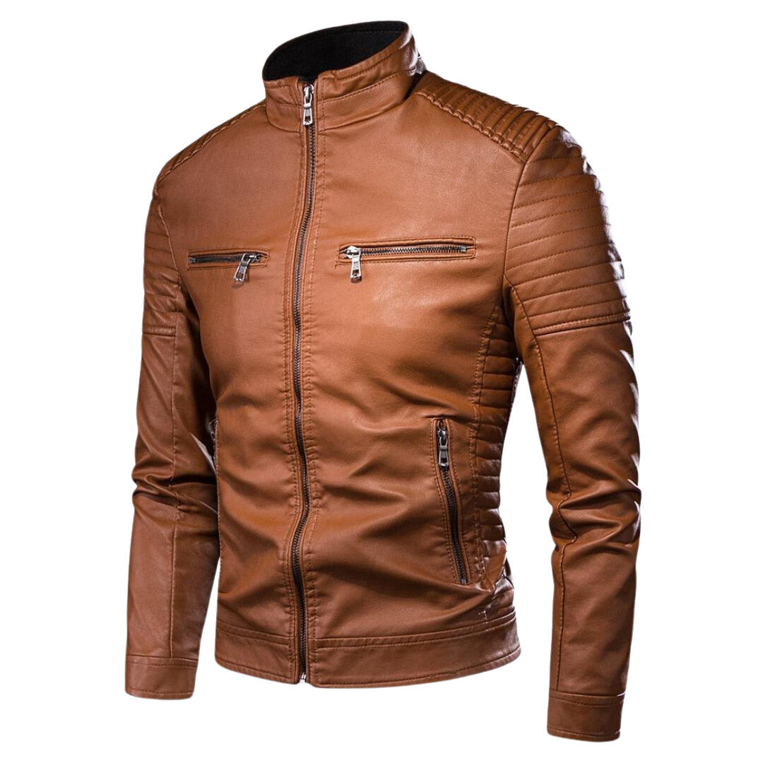 Leather Slim Vintage Jacket