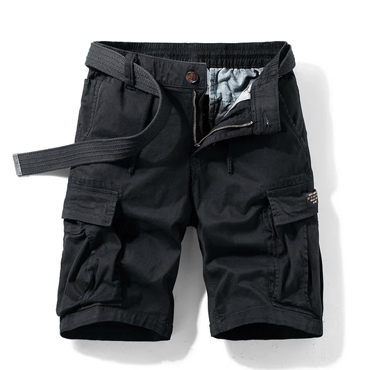 Elastic Waist Shorts with Belt John Capri